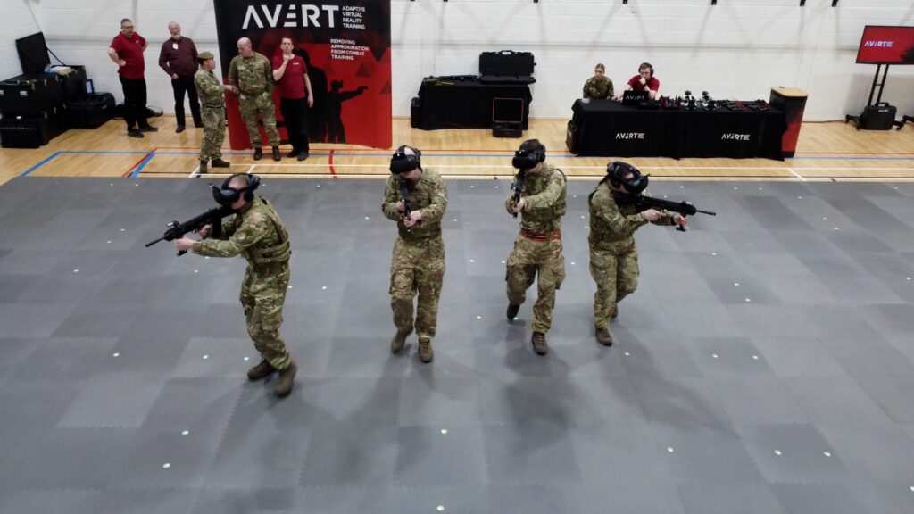 Military Training in combat simulation using the AVRT V3 Military gear